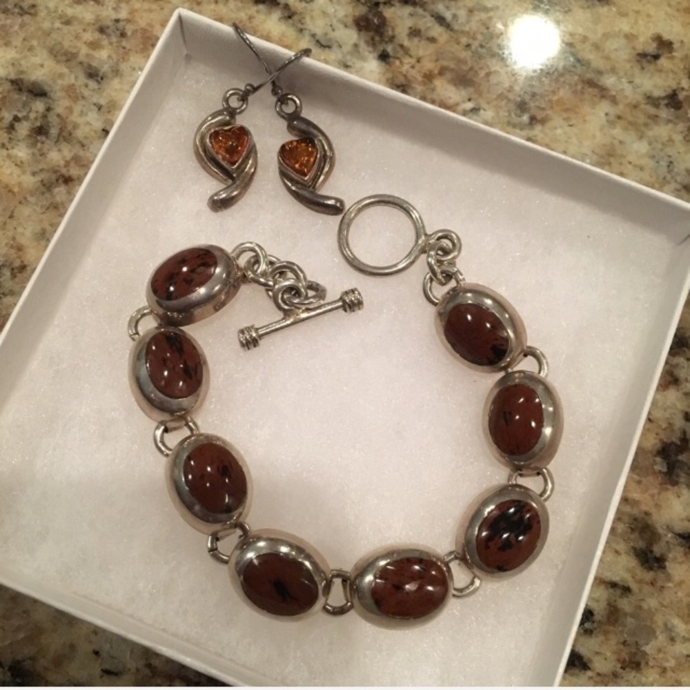 Handmade Sterling Earrings & Bracelet